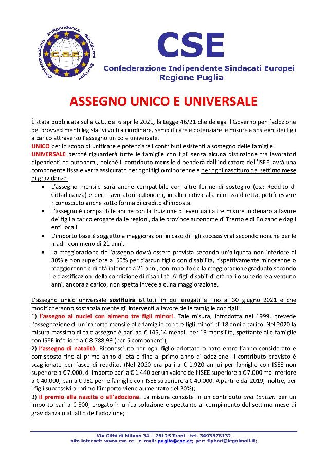 ASSEGNO UNICO E UNIVERSALE page 001
