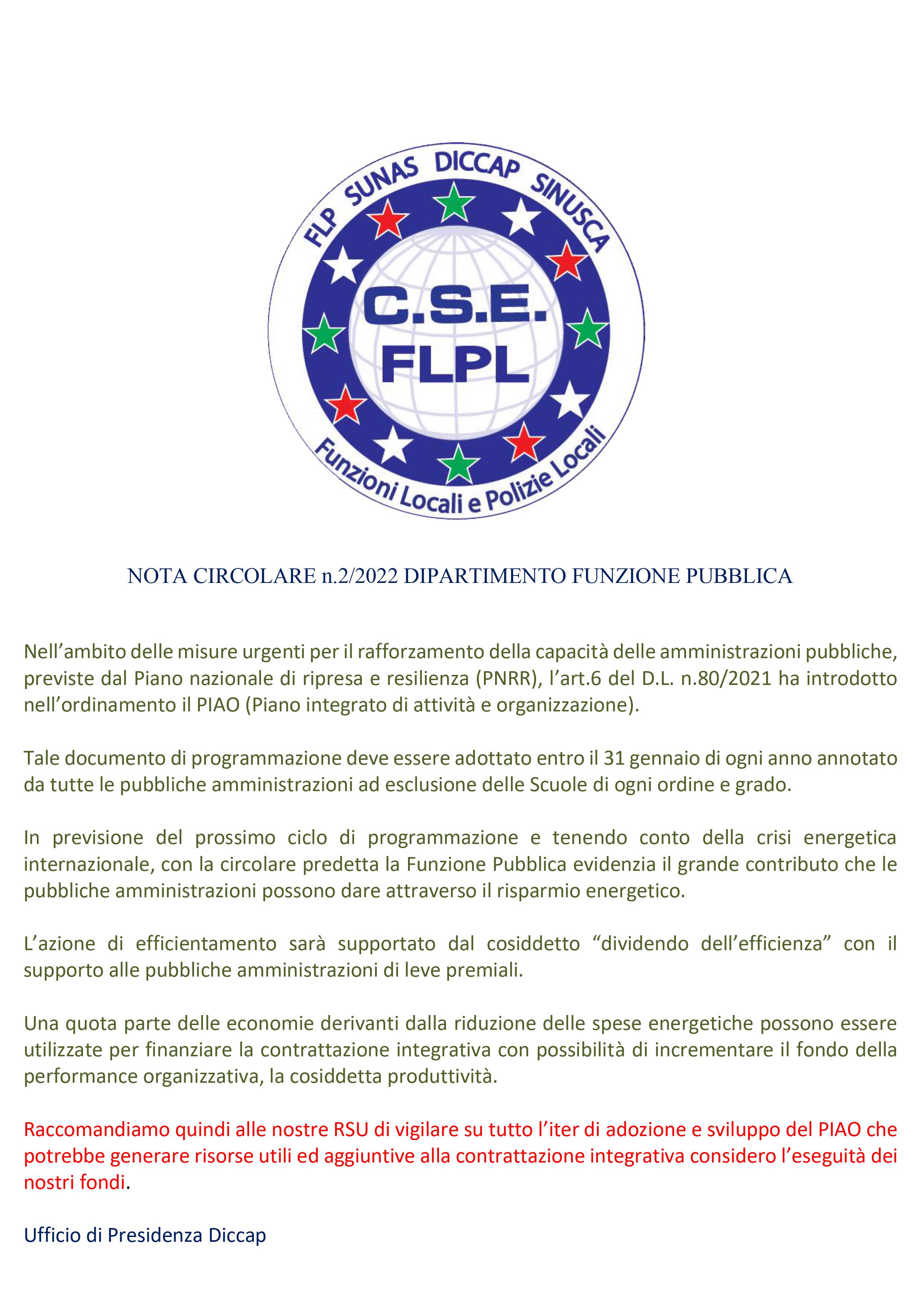 CIRCOLARE 2 2022