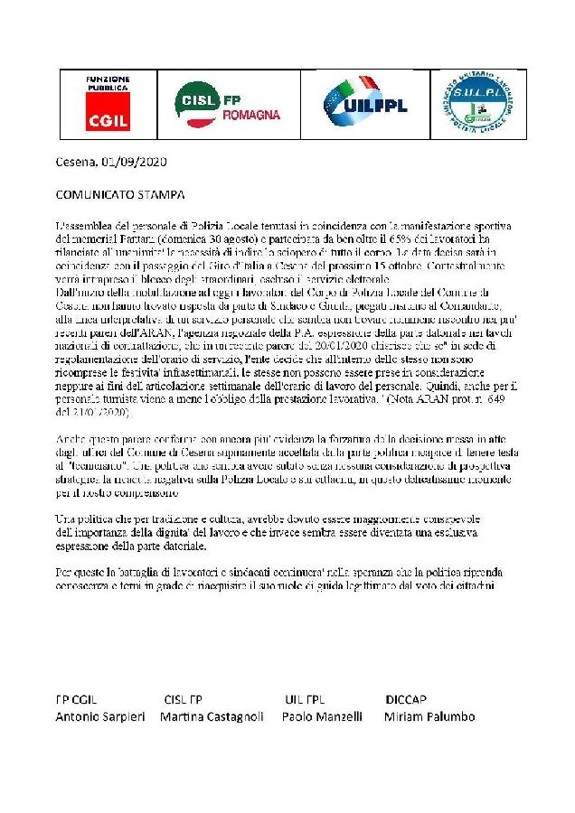 COMUNICATO STAMPA OO.SS. PL CESENA 4 page 001