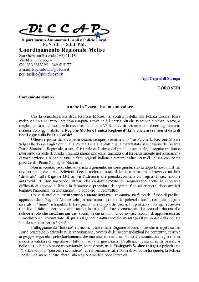 Comunicato stampa campagna vaccinale Molise page 001