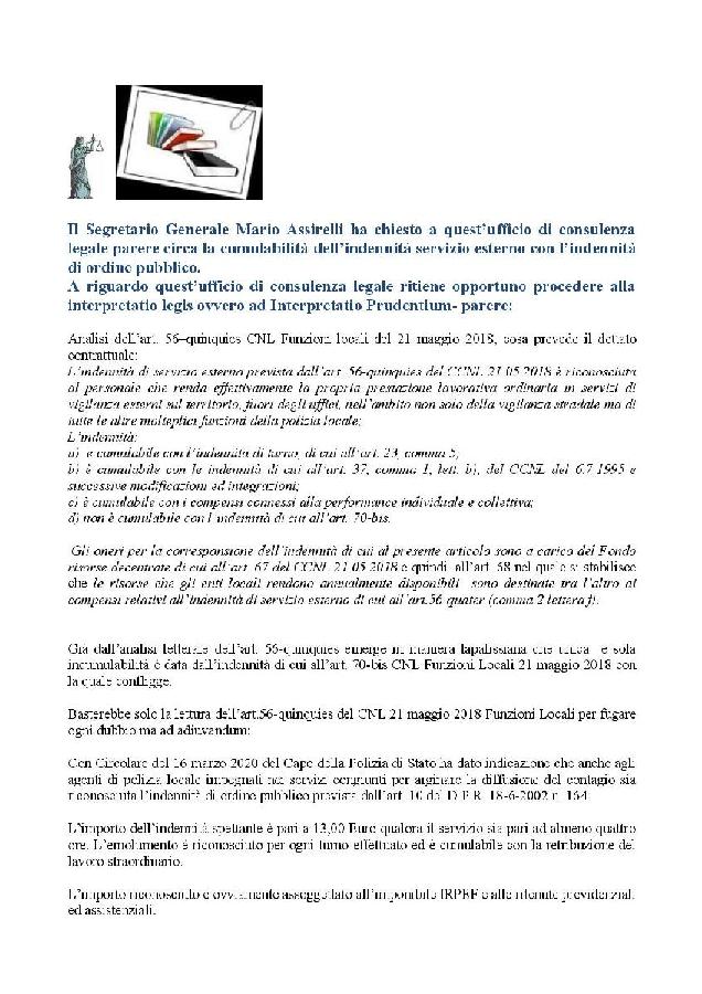 Cumulabilità indennità servizio esterno e indennità di ordine pubblico page 001