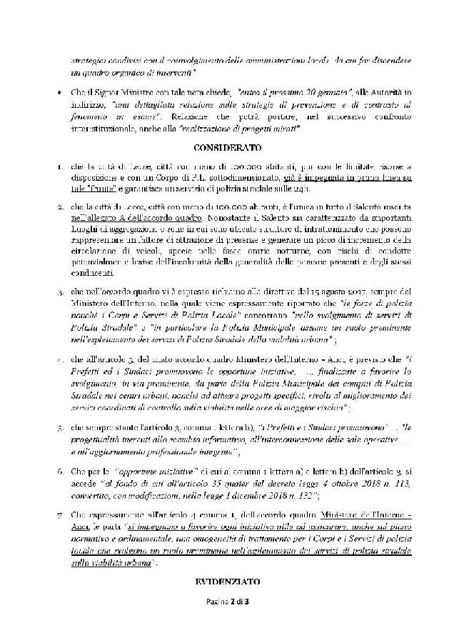 Lecce a prefetto e sindaco per accordo quadro Anci MinInt 01.2020 page 002