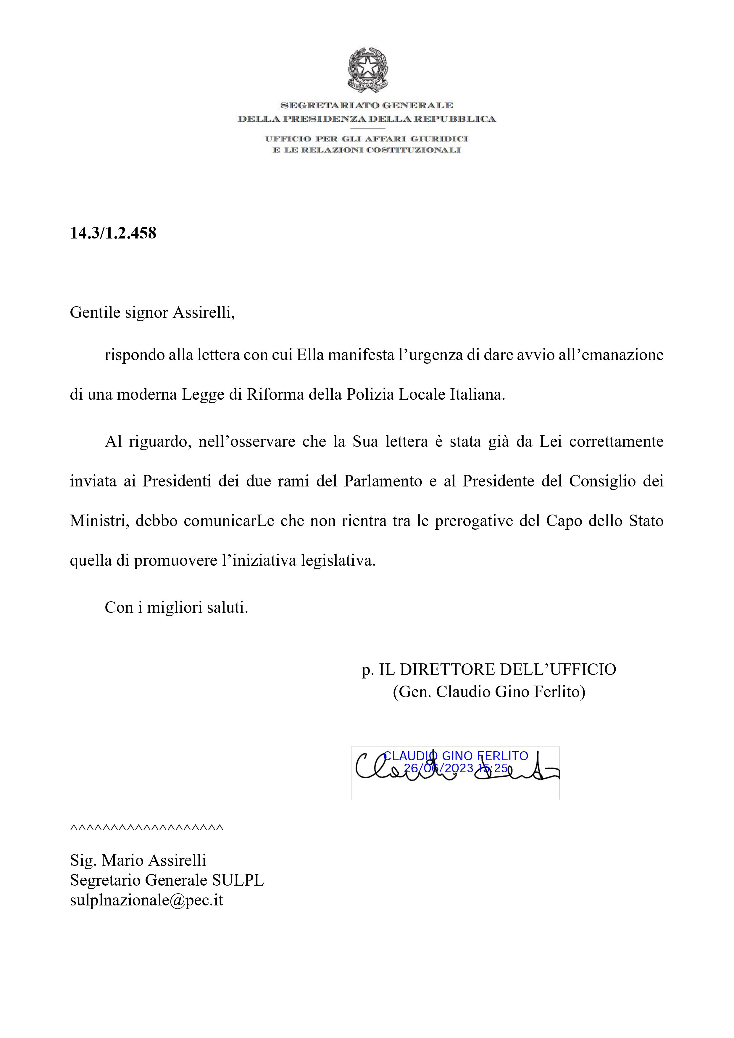 SGPR202306260063927. Declinatoria Cortese Esposti 1