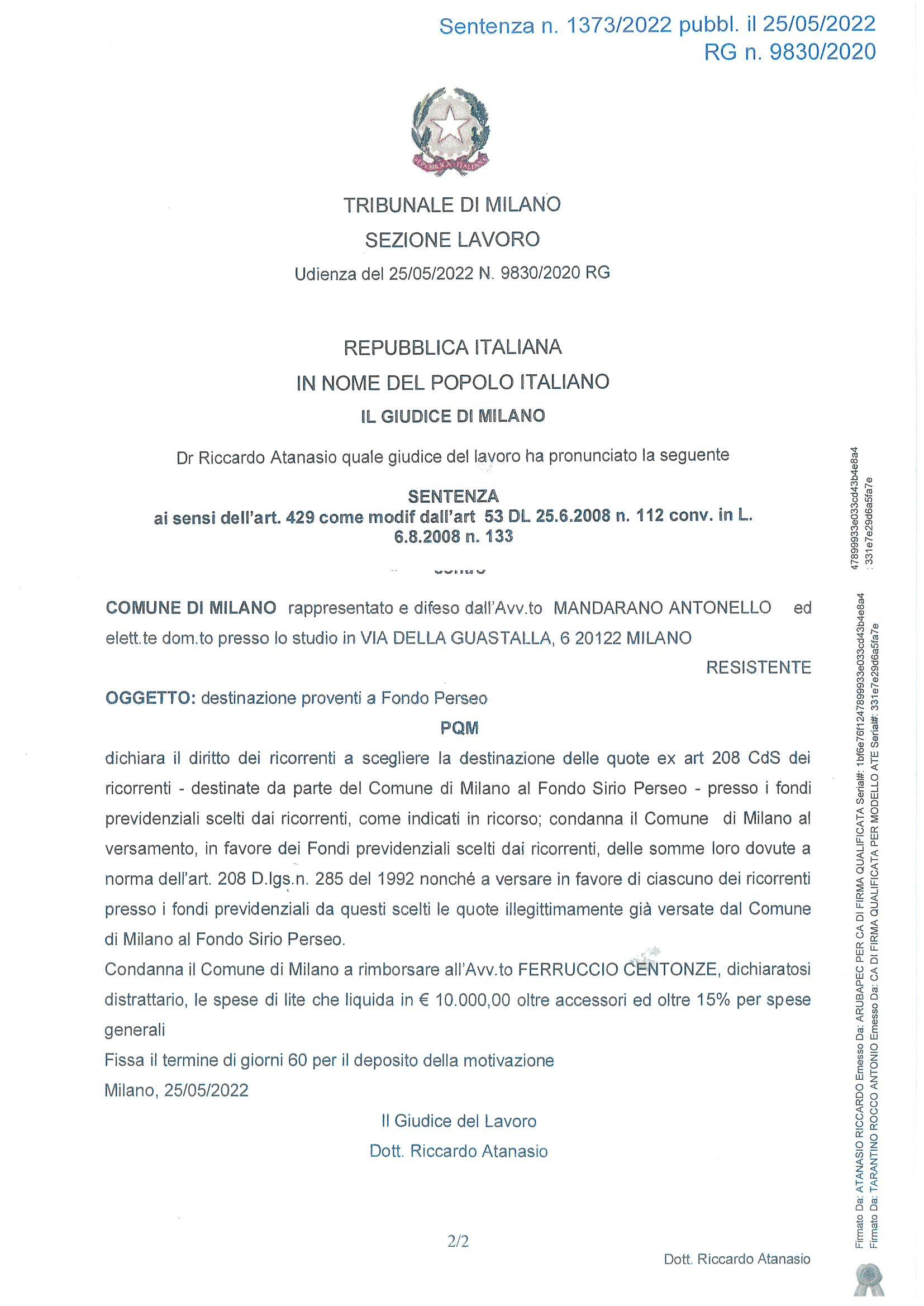 SIRIO PERSEO 208 ALTRA VITTORIA MILANO Page 1