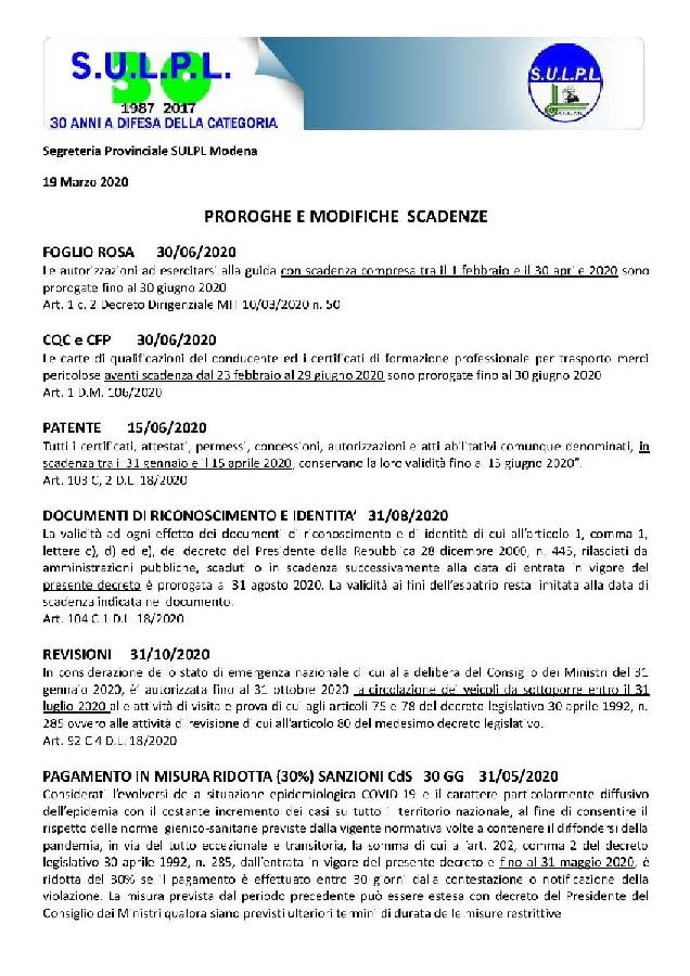 SULPL Proroghe e modifiche scadenze page 001