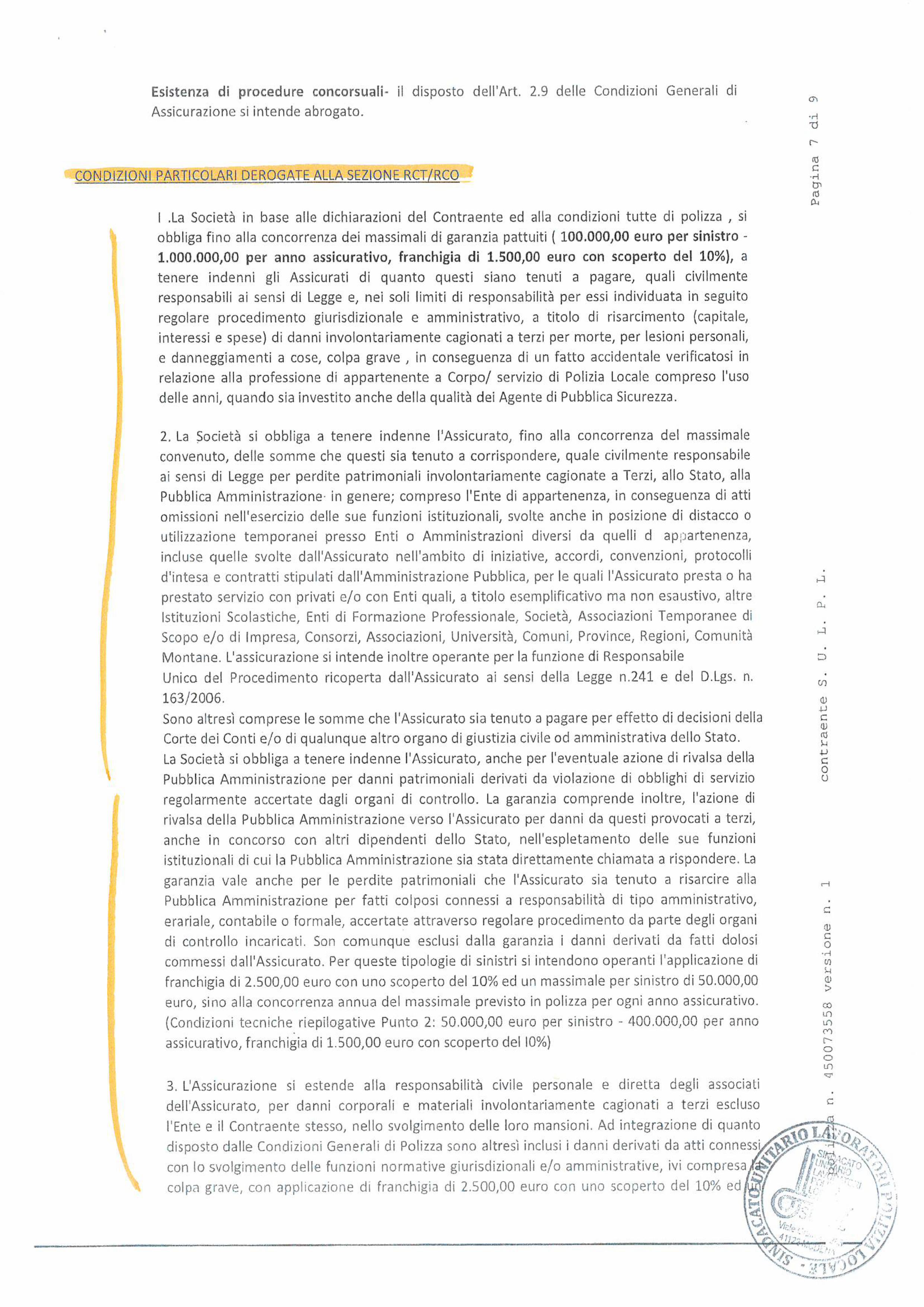 assicurazione sulpl anno 2026fino a colpa grave e utilizzo legittimo armi immagini 4