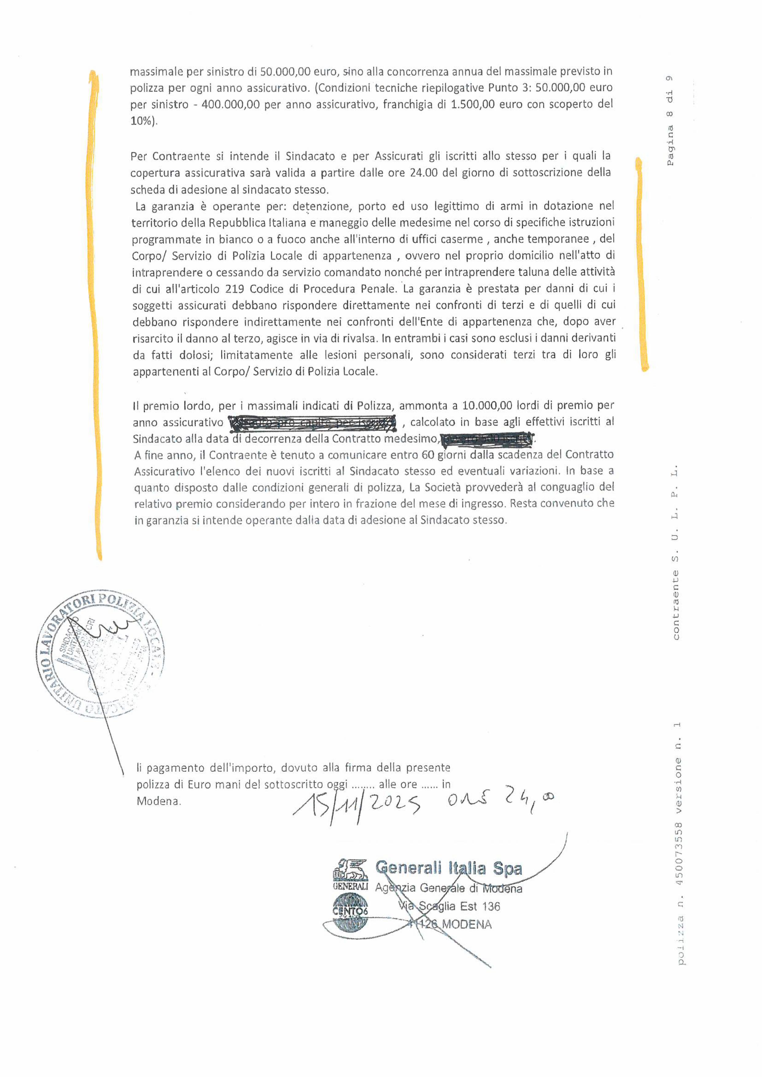 assicurazione sulpl anno 2026fino a colpa grave e utilizzo legittimo armi immagini 5