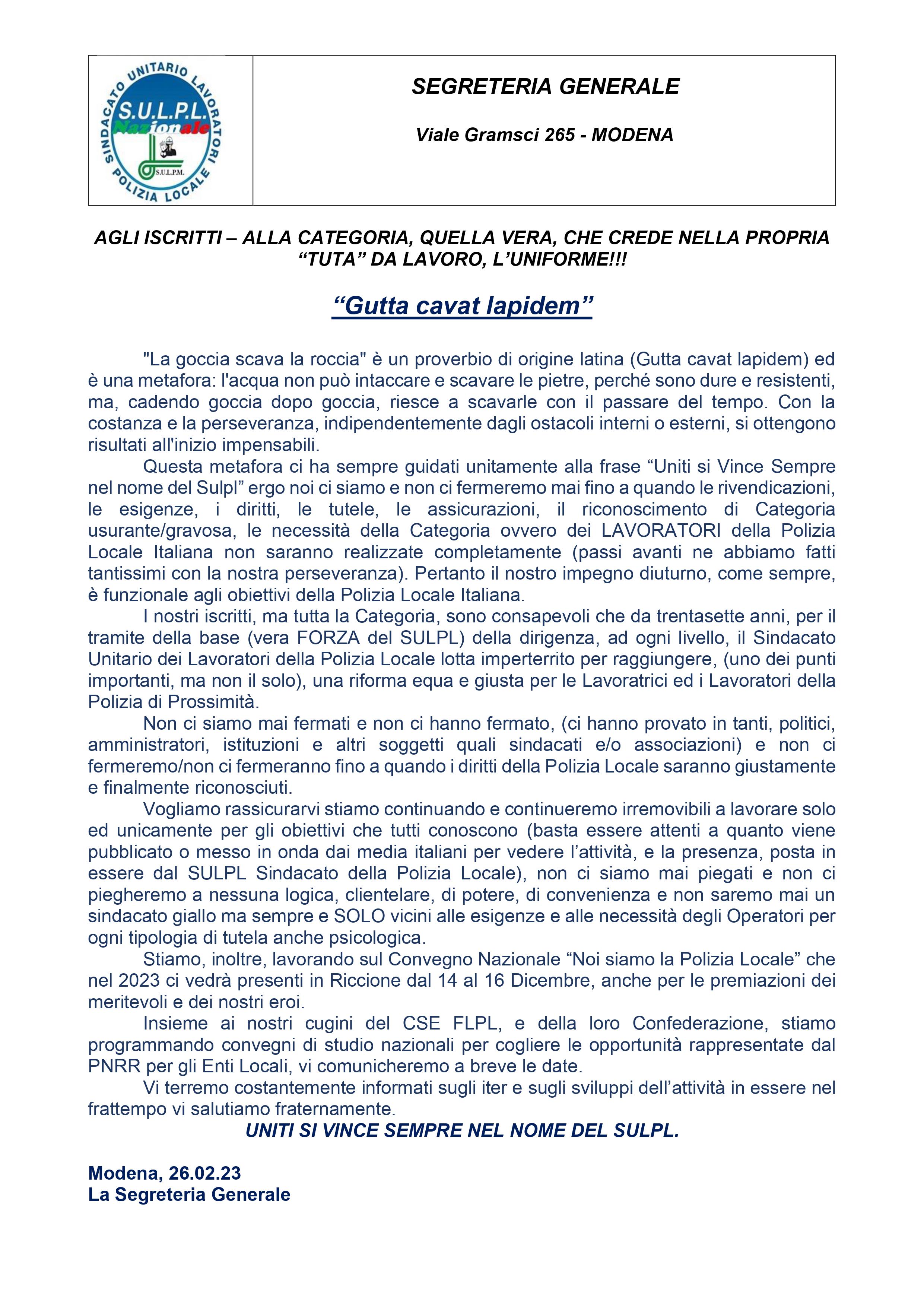 comunicato alla Categoria 1