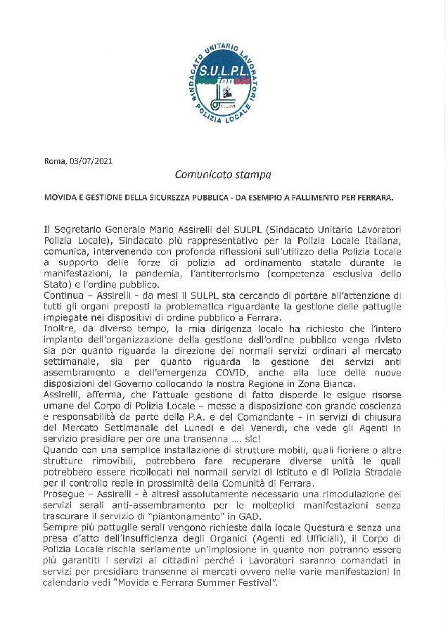 comunicato stampa ferrara sicura page 001