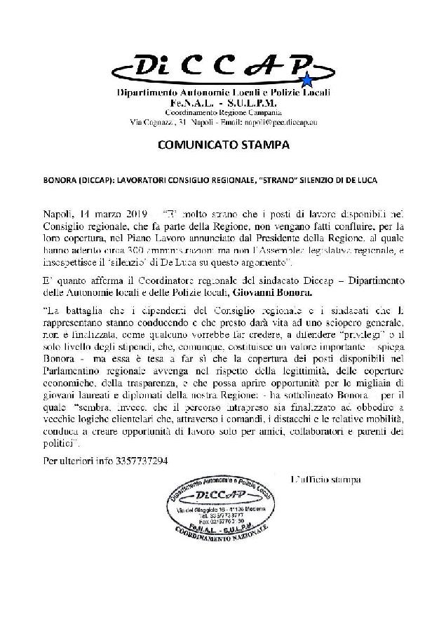 comunicato stampa regione campania. os. diccap page 001