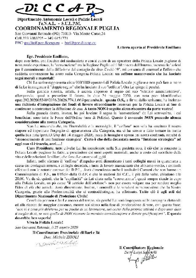 risposta governatore puglia page 001