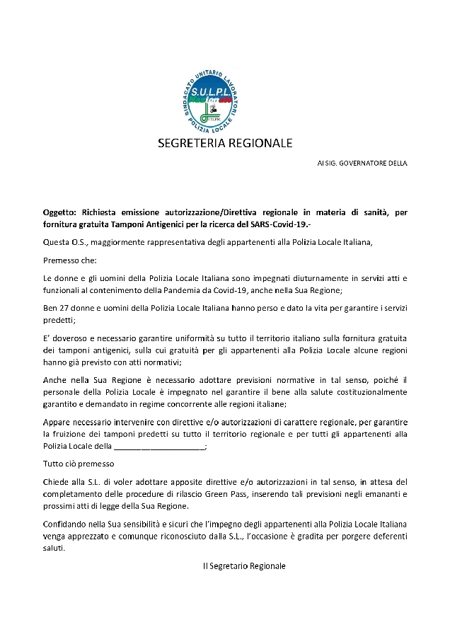 tamponi gratuiti regioni page 0001