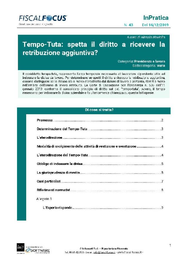 tempo tuta spetta di dirtitto a ricevere retribuzione aggiuntiva page 001